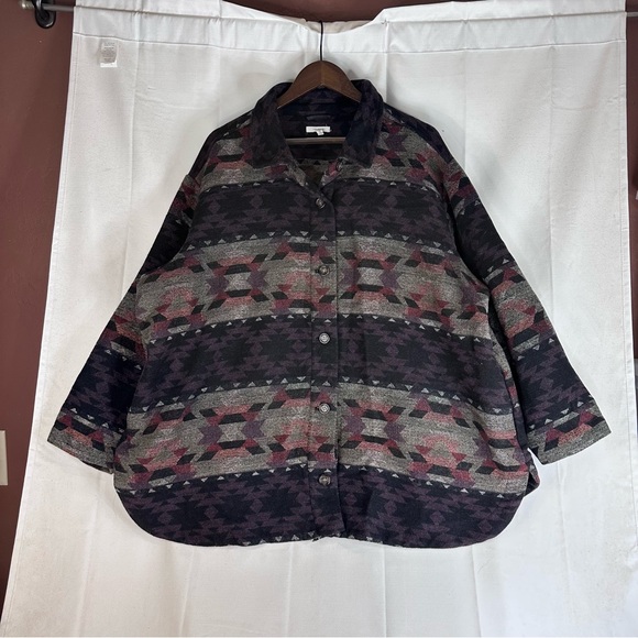 MAURICES Women’s Size 3X Jacket Shacket Style Western Aztec Print Boho Unlined - Picture 2 of 11